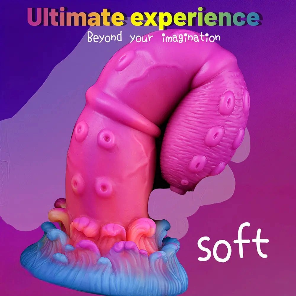 And purple curved tentacle fantasy dildo, photo 4