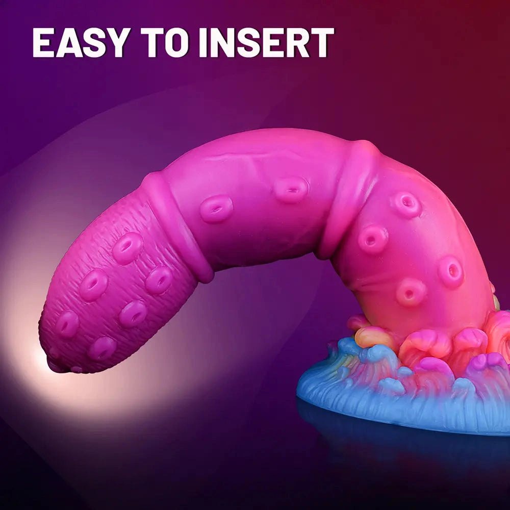 And purple curved tentacle fantasy dildo, photo 7