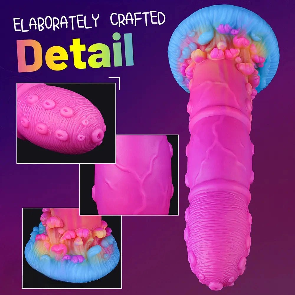 And purple curved tentacle fantasy dildo, photo 9