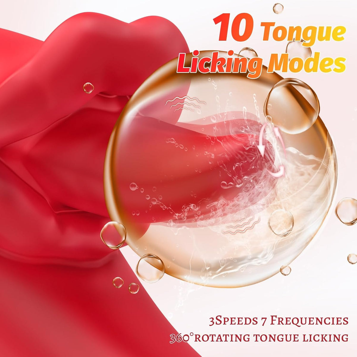 Red curved tongue licking g-spot vibrator, photo 2