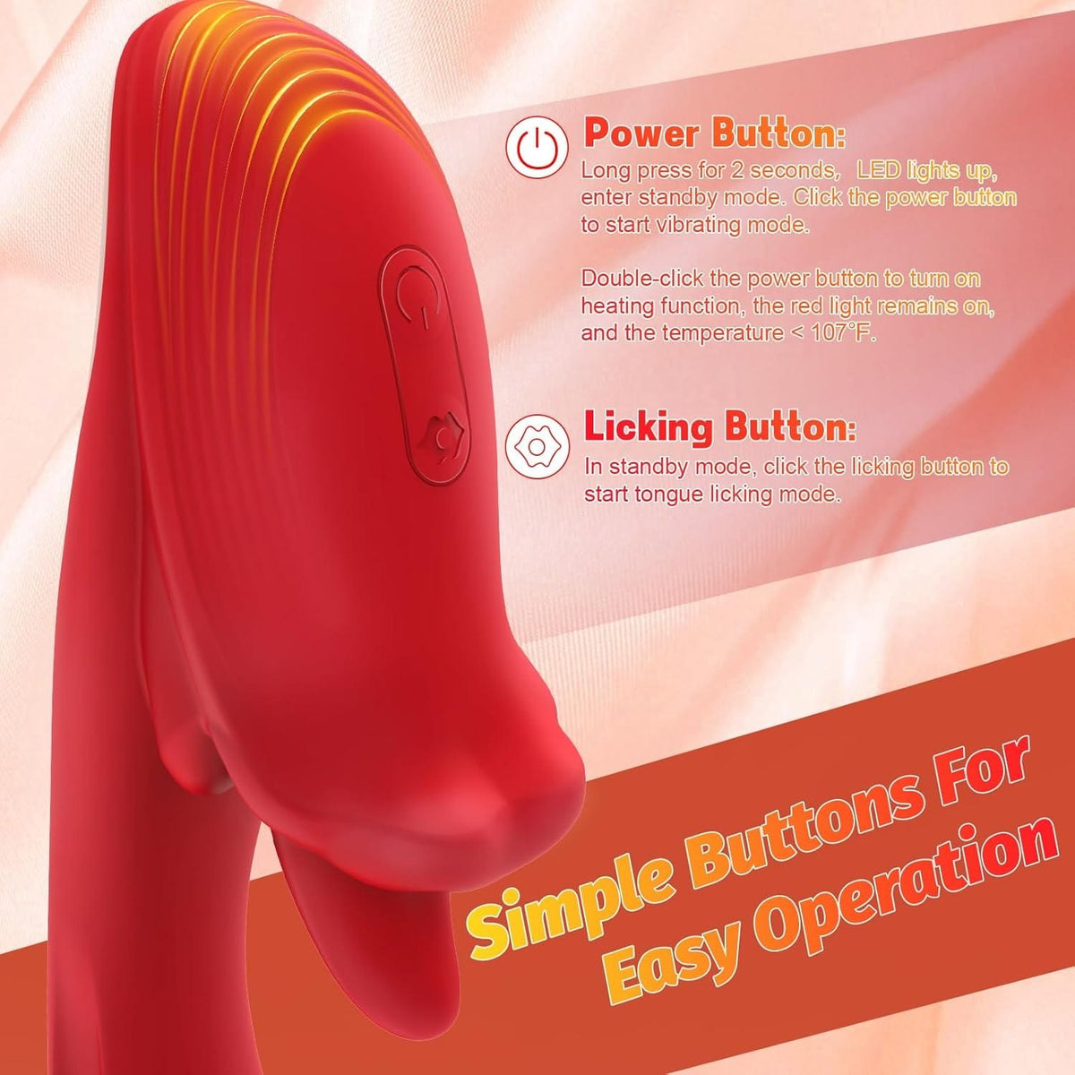 Red curved tongue licking g-spot vibrator, photo 5