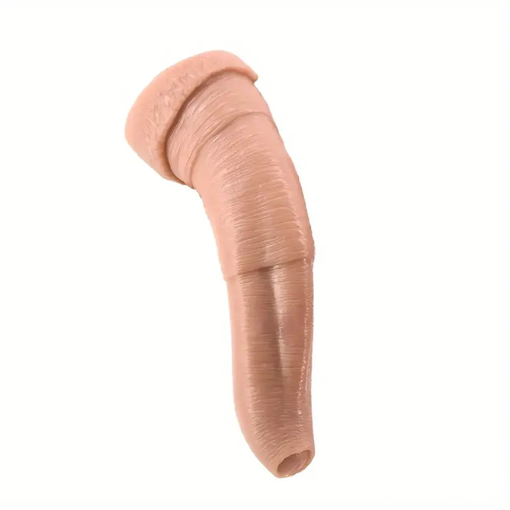 Skin curved ribbed pvc anal expander dildo