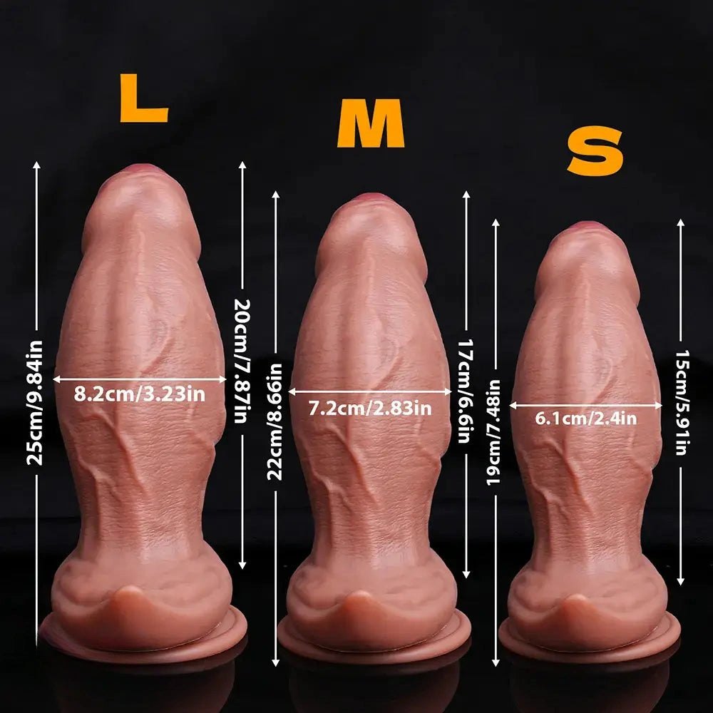 Purple and pink curved uncut dildo, photo 9