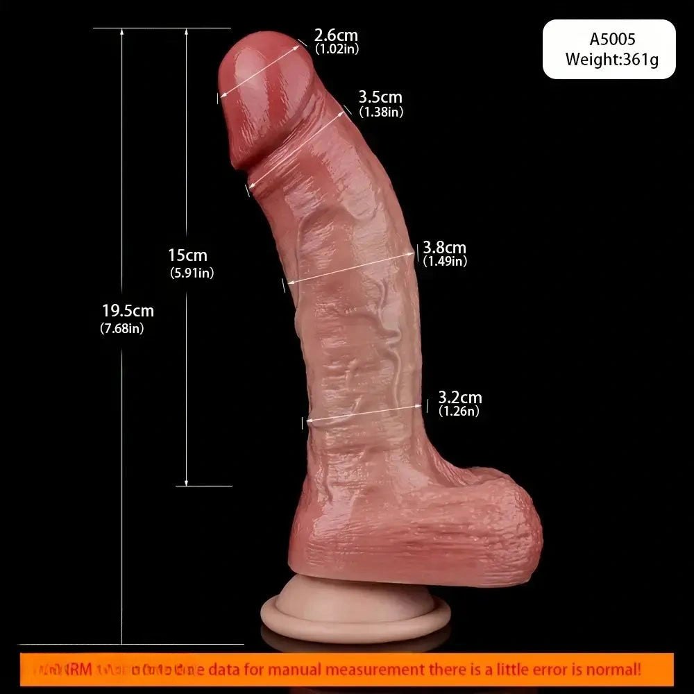 Flesh curved veiny realistic dildo, photo 9
