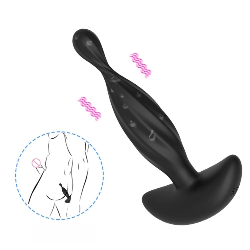 Black curved prostate massager, photo 1