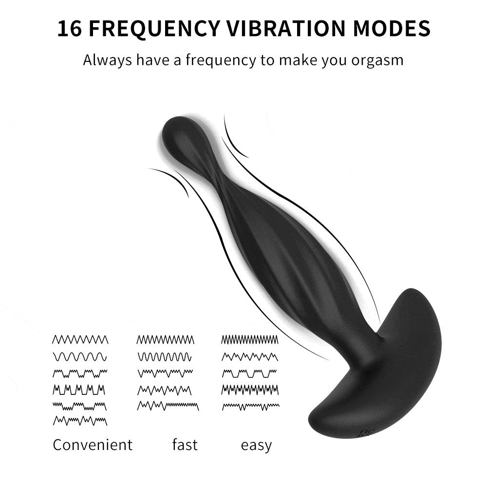 Black curved prostate massager, photo 2