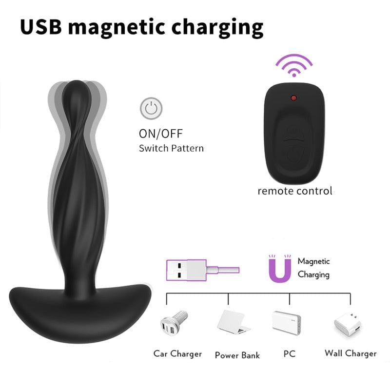 Black curved prostate massager, photo 4