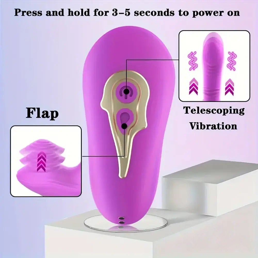 Curved wearable silicone vibrator with external stimulator arm, photo 10