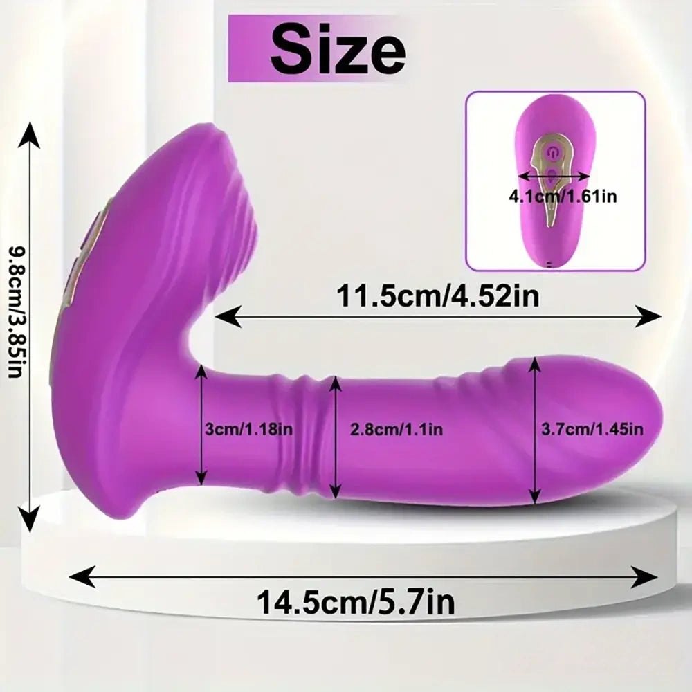 Curved wearable silicone vibrator with external stimulator arm, photo 12