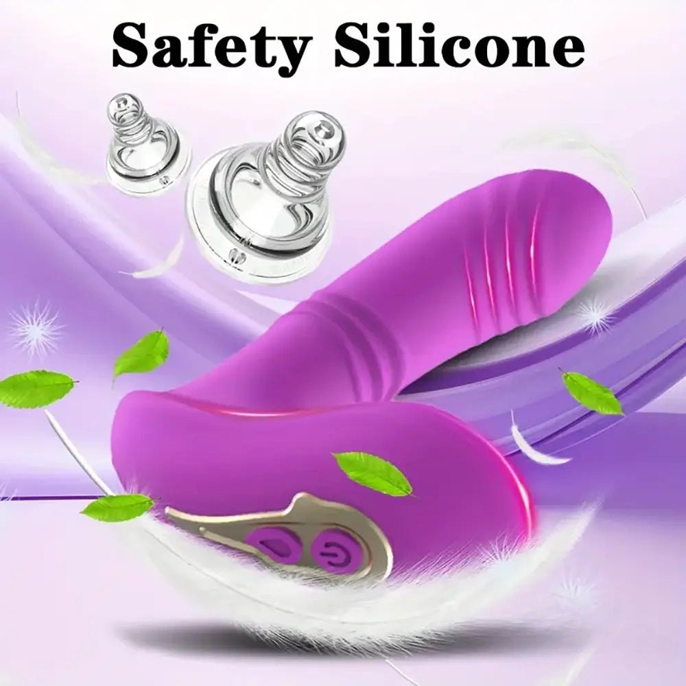 Curved wearable silicone vibrator with external stimulator arm, photo 2
