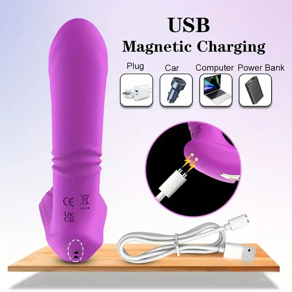 Curved wearable silicone vibrator with external stimulator arm, photo 3