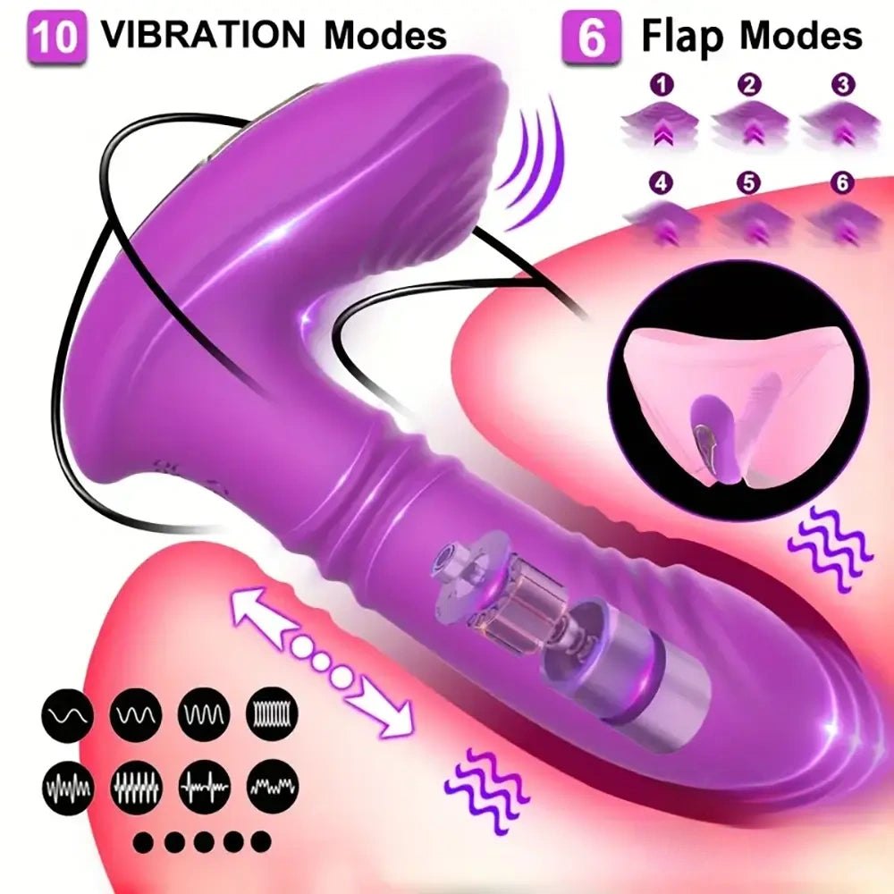 Curved wearable silicone vibrator with external stimulator arm, photo 9