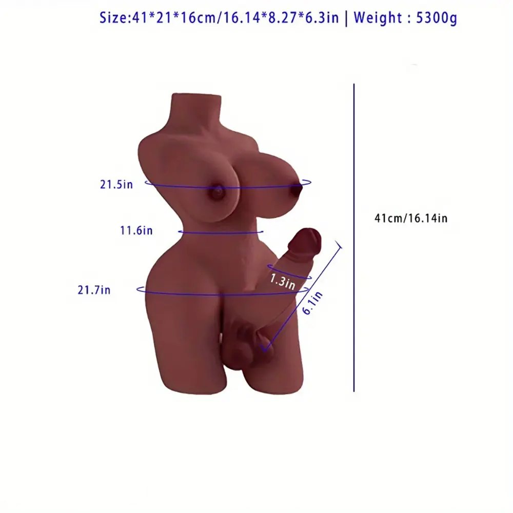 Flesh-tone silicone torso with dildo, photo 5