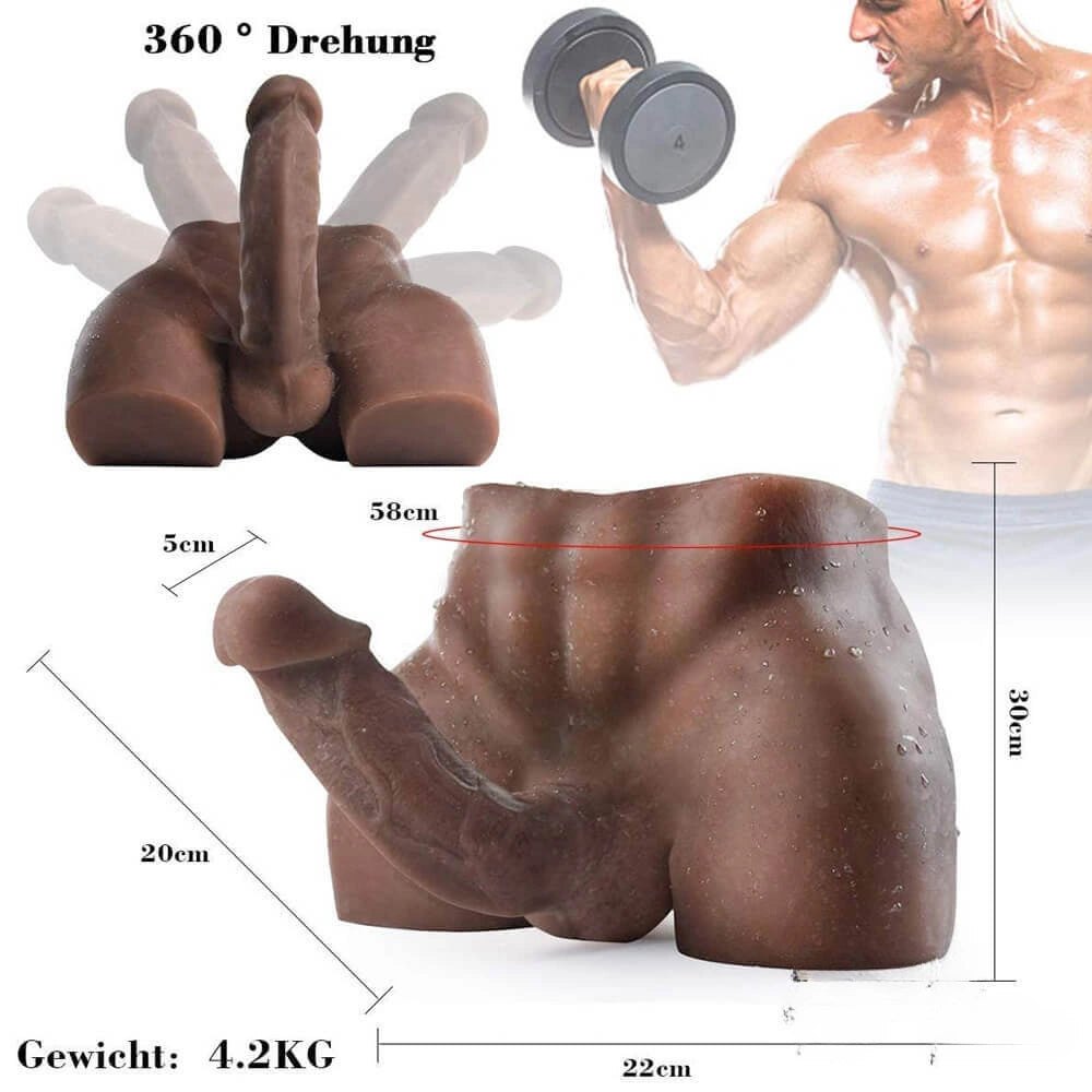 Brown curvy torso with attached dildo, photo 6
