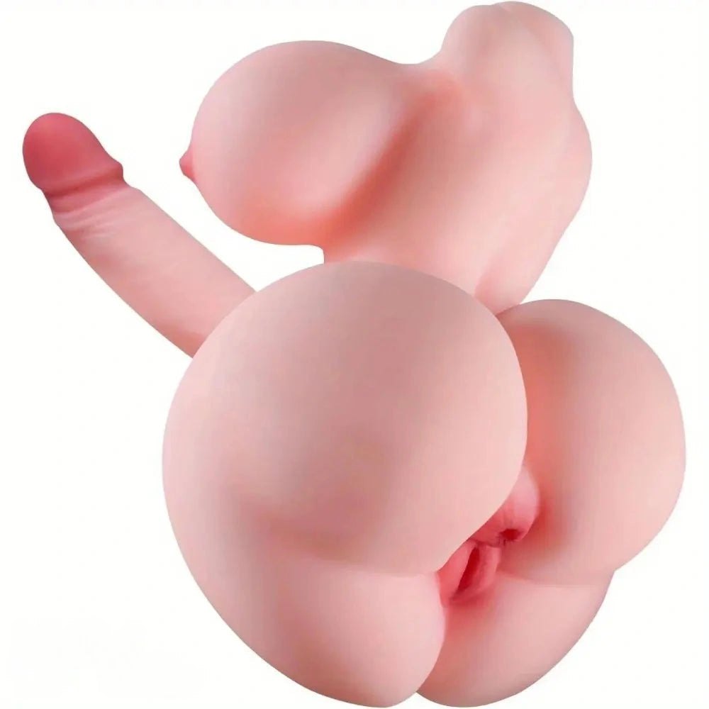 Flesh silicone torso masturbator with dildo, photo 2