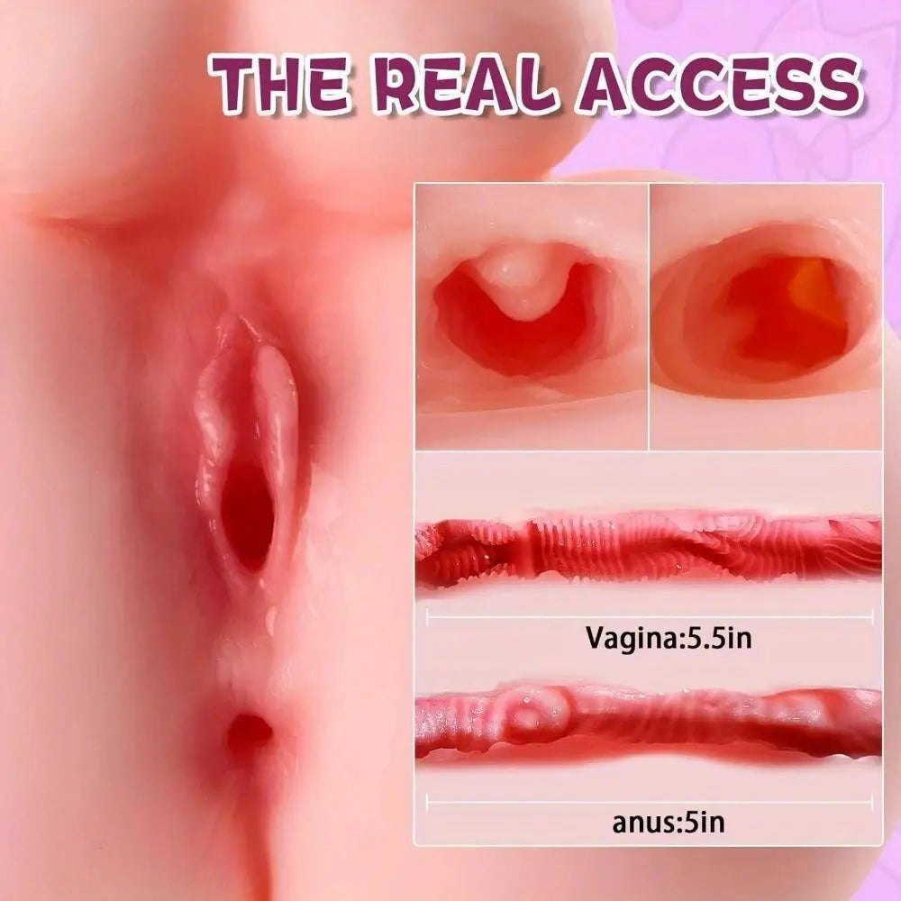 Flesh silicone torso masturbator with dildo, photo 3