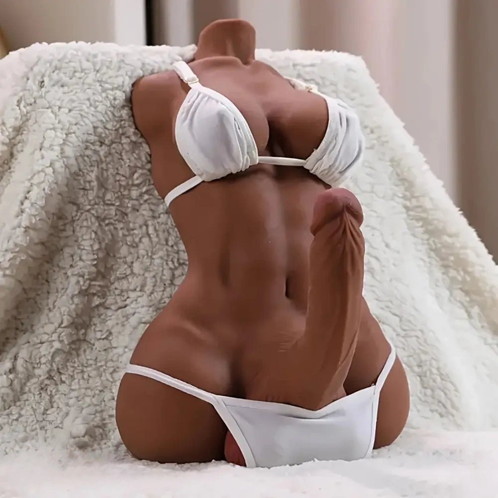 Flesh tone silicone torso with attached phallus, photo 1