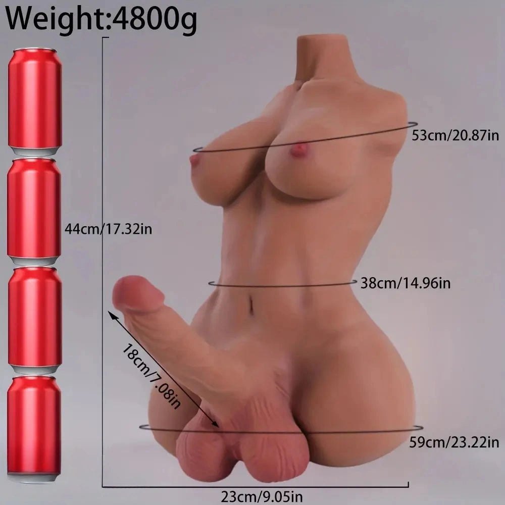 Flesh tone silicone torso with attached phallus, photo 9