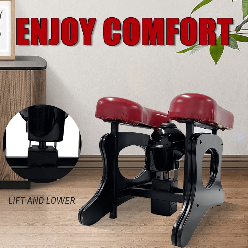 Black and red cushion seat sex machine with thrusting attachment, photo 3