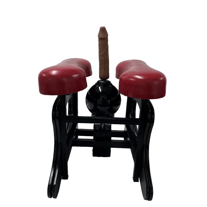 Black and red cushion seat sex machine with thrusting attachment, photo 6