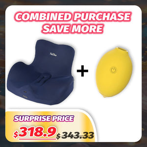 Navy blue cushioned thrusting machine and yellow lemon vibrator set, photo 1