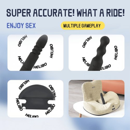Navy blue cushioned thrusting machine and yellow lemon vibrator set, photo 6