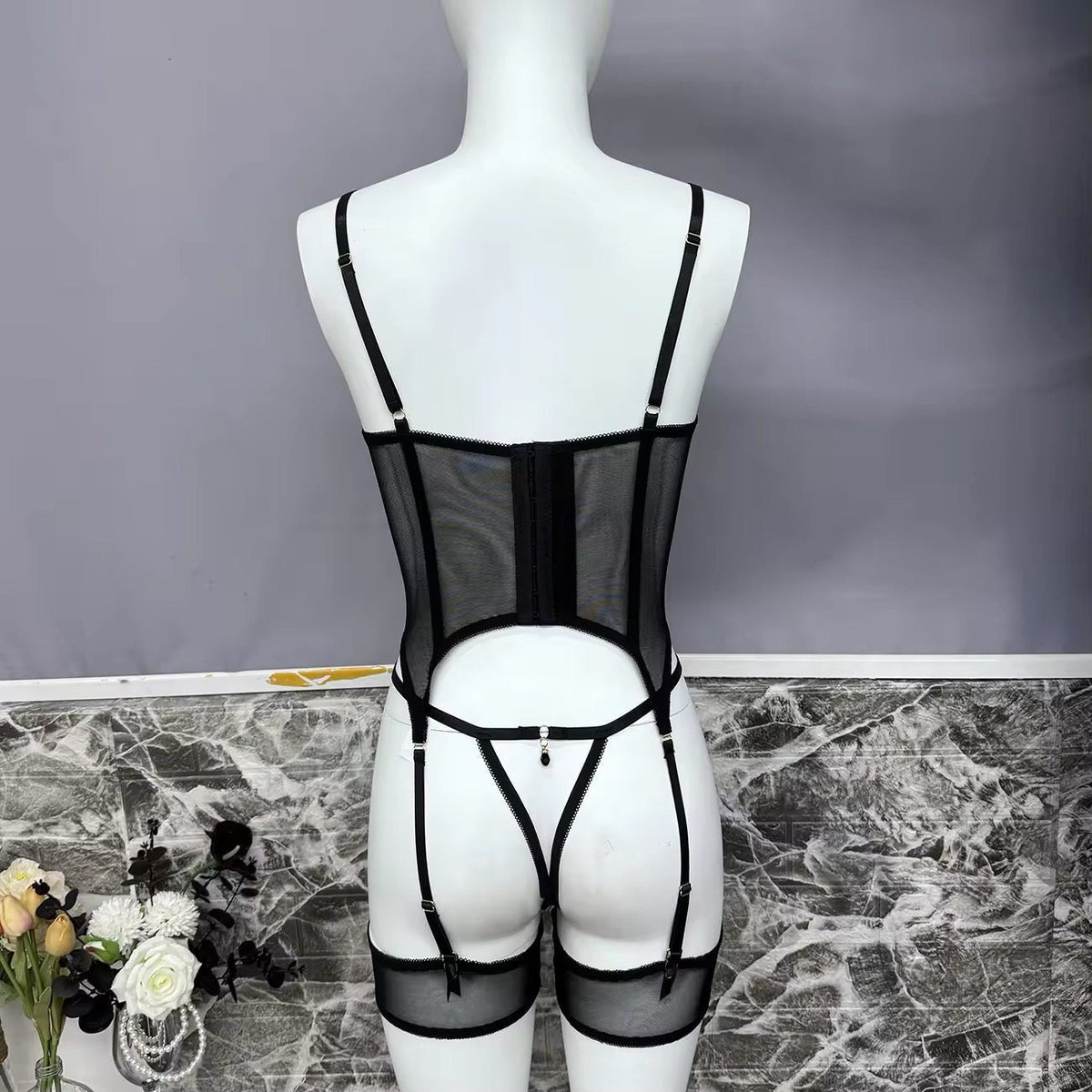 Cutout lace garter strap bodysuit, photo 7