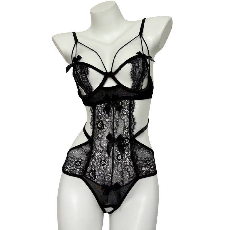 Cutout lace mesh sheer bodysuit, photo 4