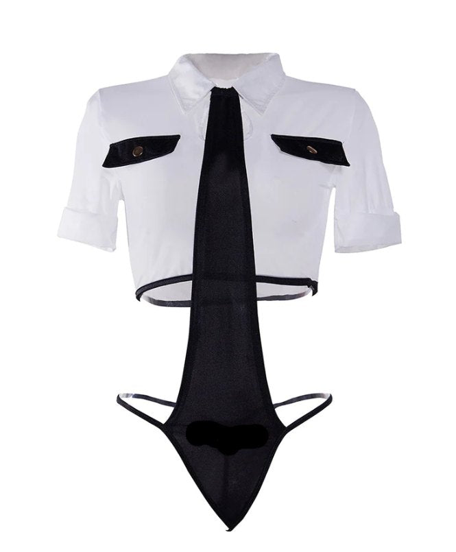 Cutout police roleplay costume jumpsuit, photo 3