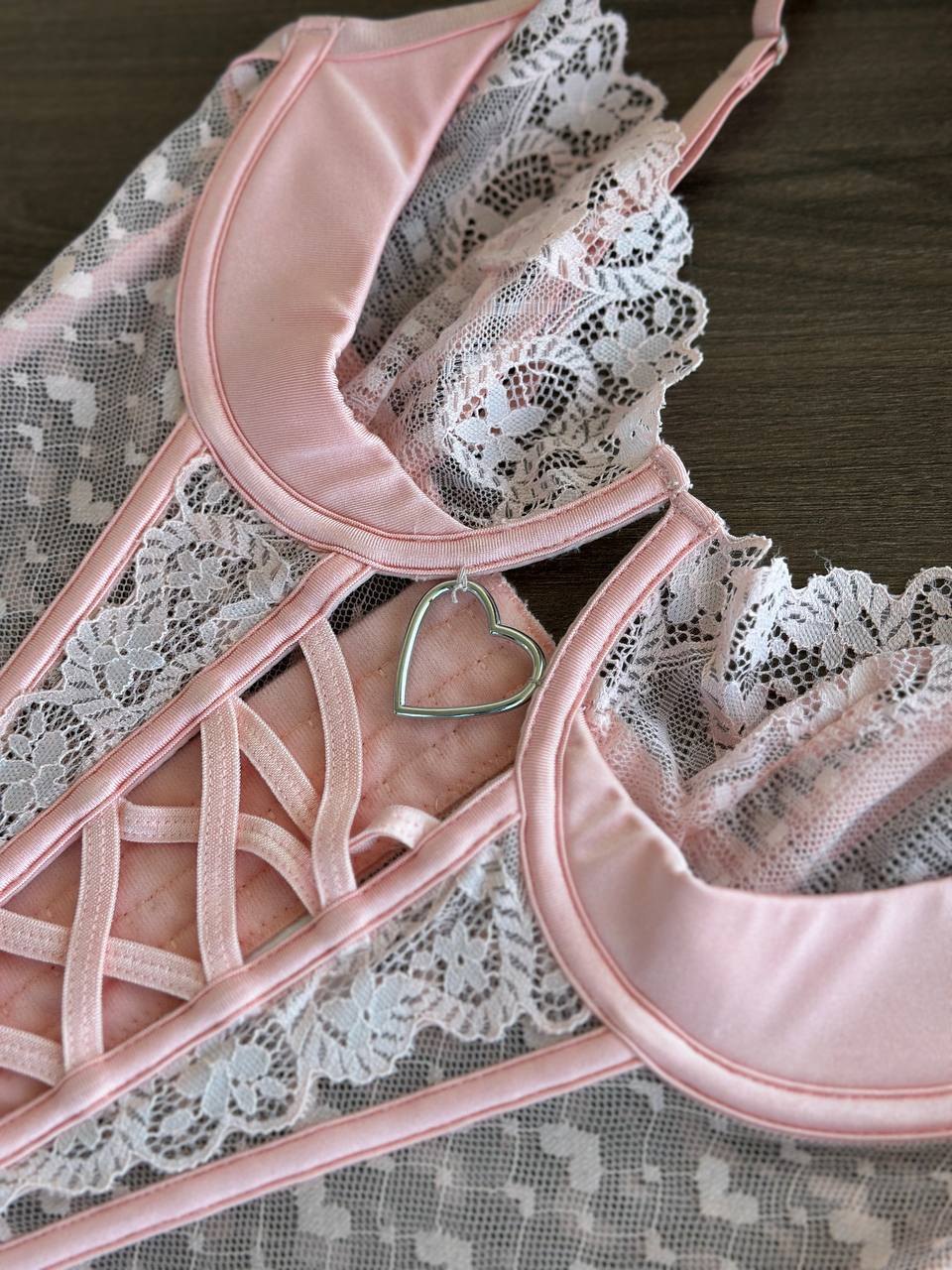 Cutout sheer lace corset, photo 6