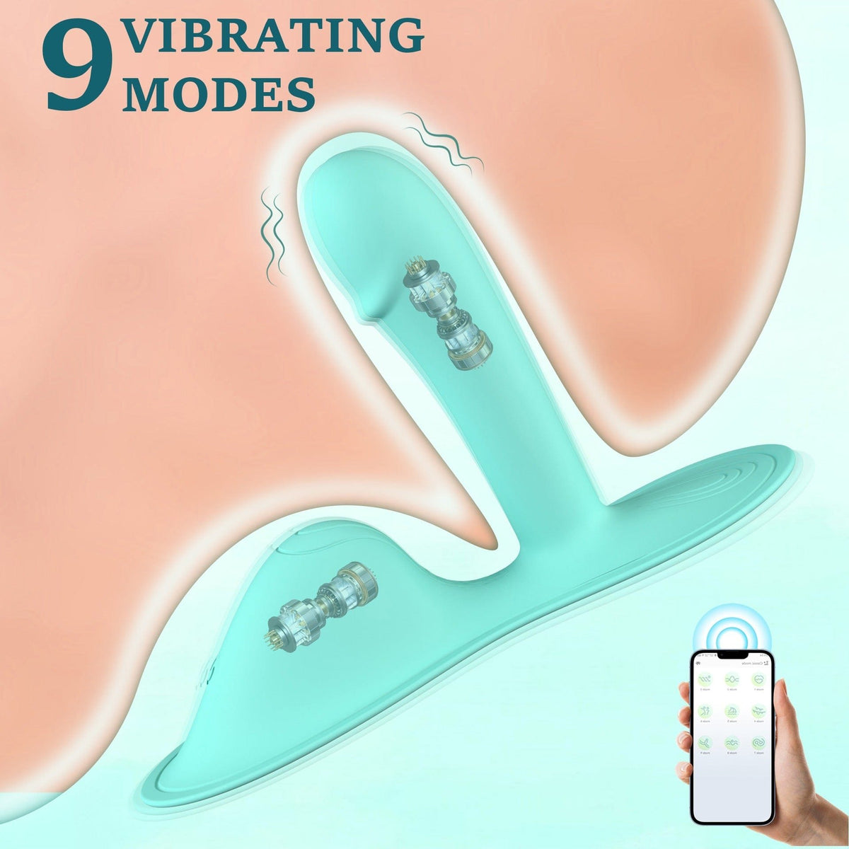 Cyan blue wearable riding vibrator, photo 3