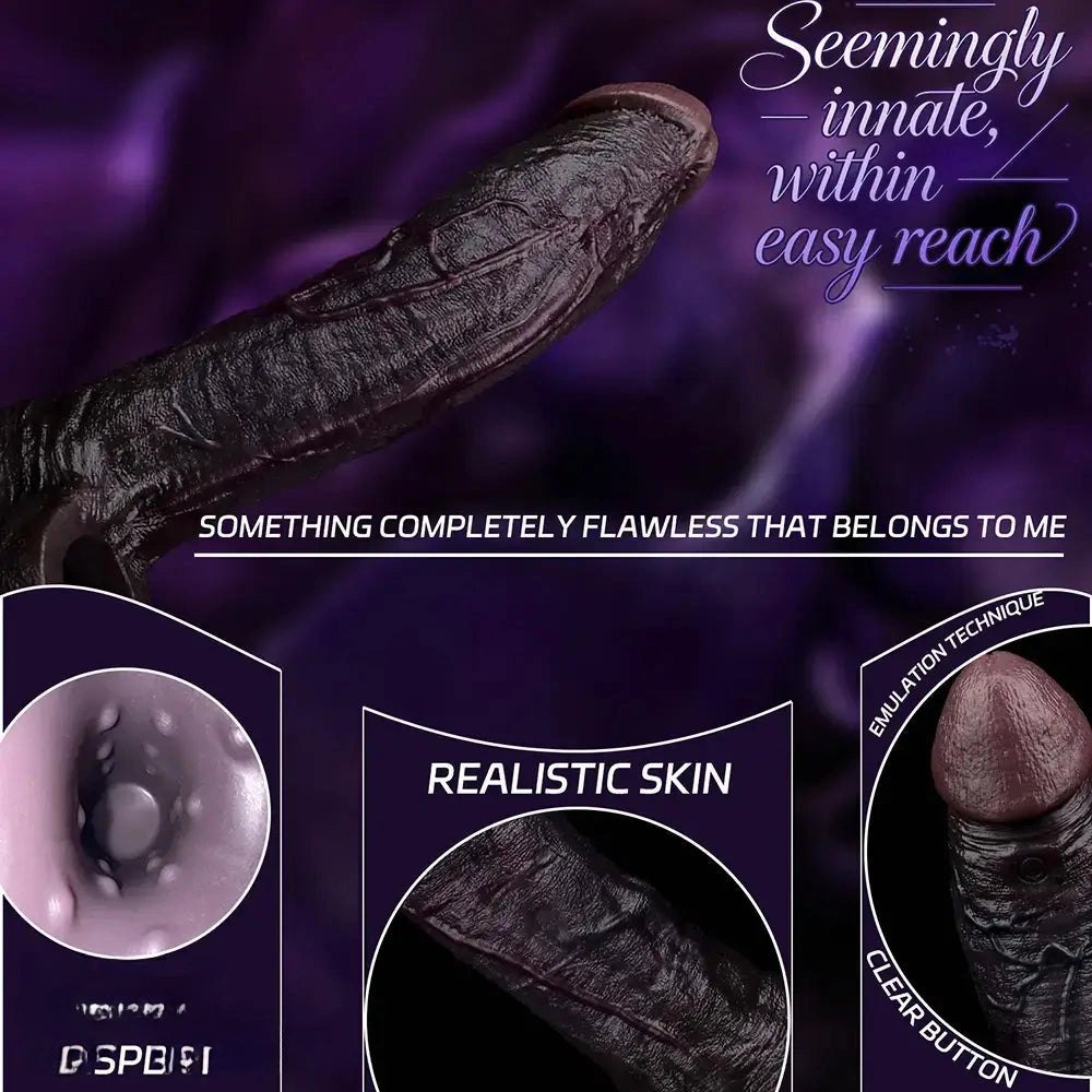 Coffee silicone realistic dildo with ring base, photo 4