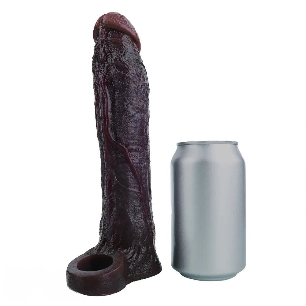 Coffee silicone realistic dildo with ring base, photo 8