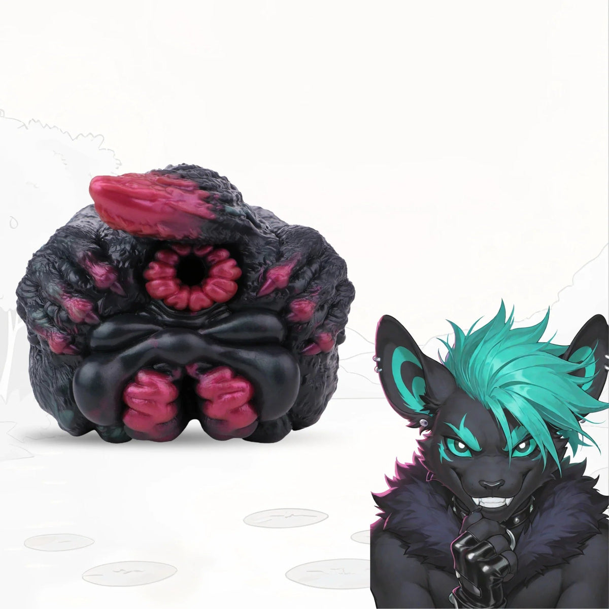 Dark textured fantasy creature male masturbator with pink ringed opening, photo 1