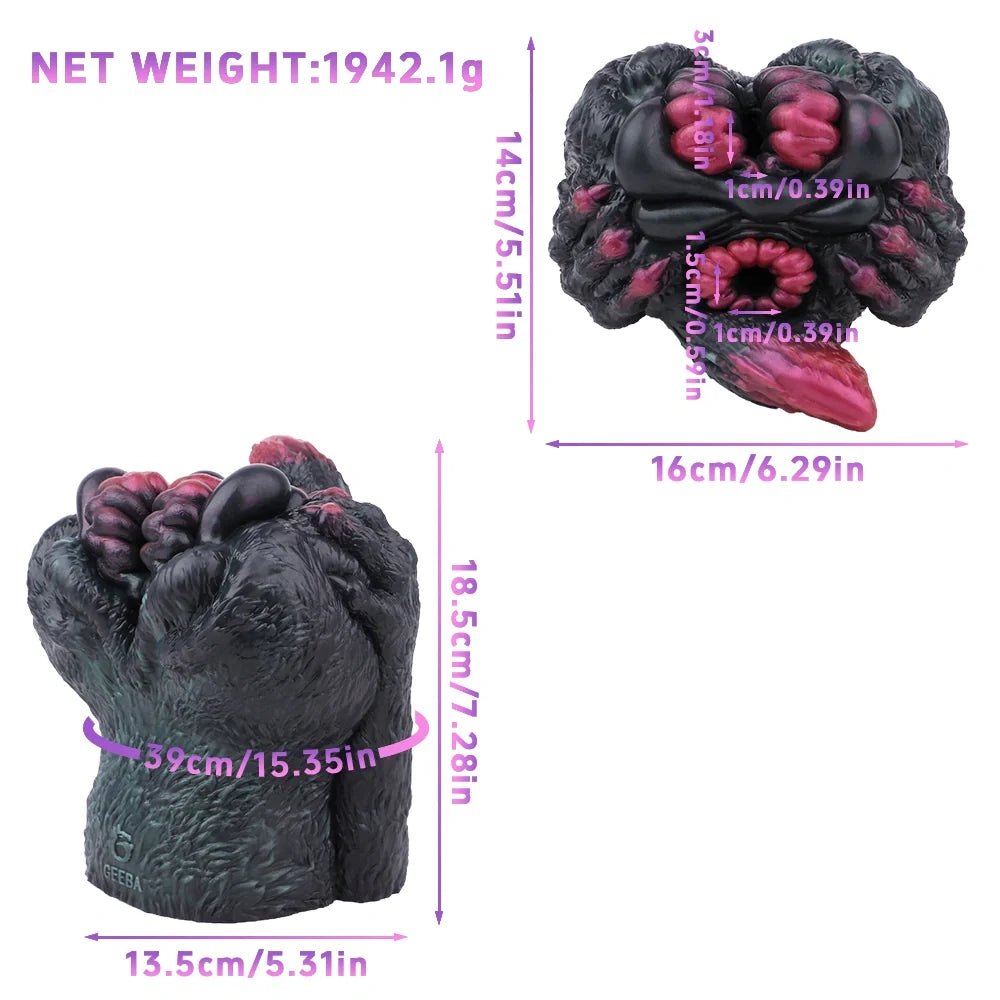Dark textured fantasy creature male masturbator with pink ringed opening, photo 12