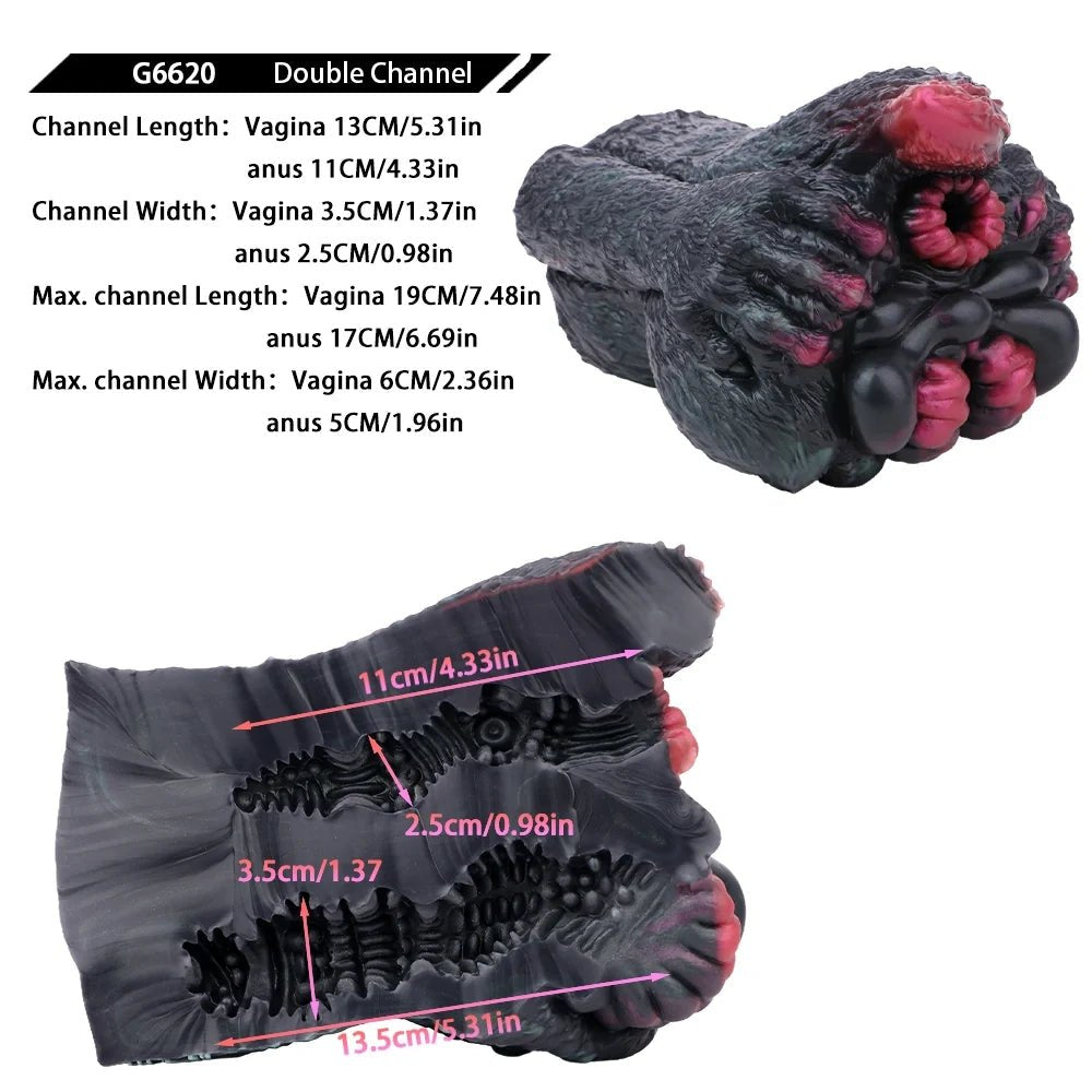 Dark textured fantasy creature male masturbator with pink ringed opening, photo 13