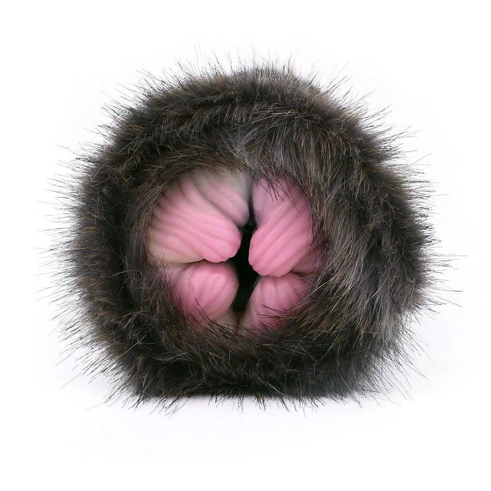 Dark brown furry ribbed male masturbator, photo 3