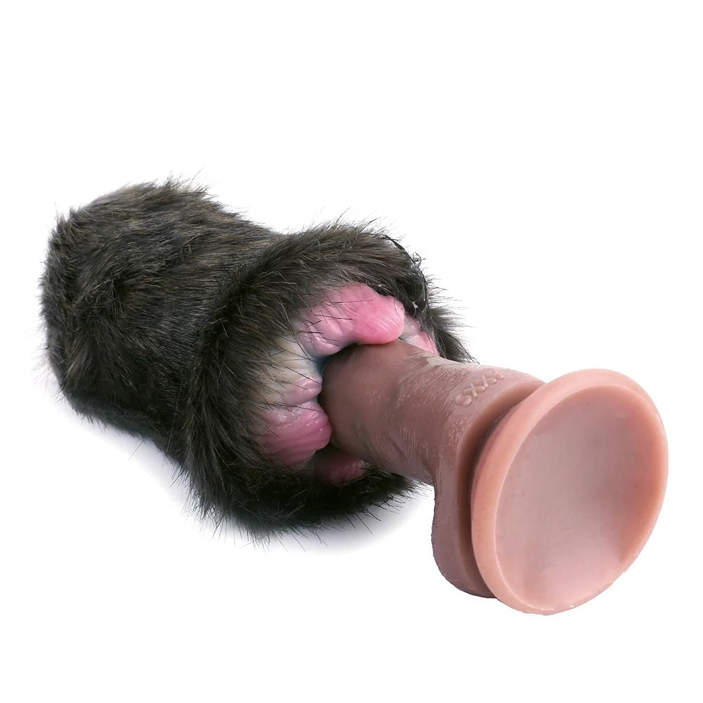 Dark brown furry ribbed male masturbator, photo 4