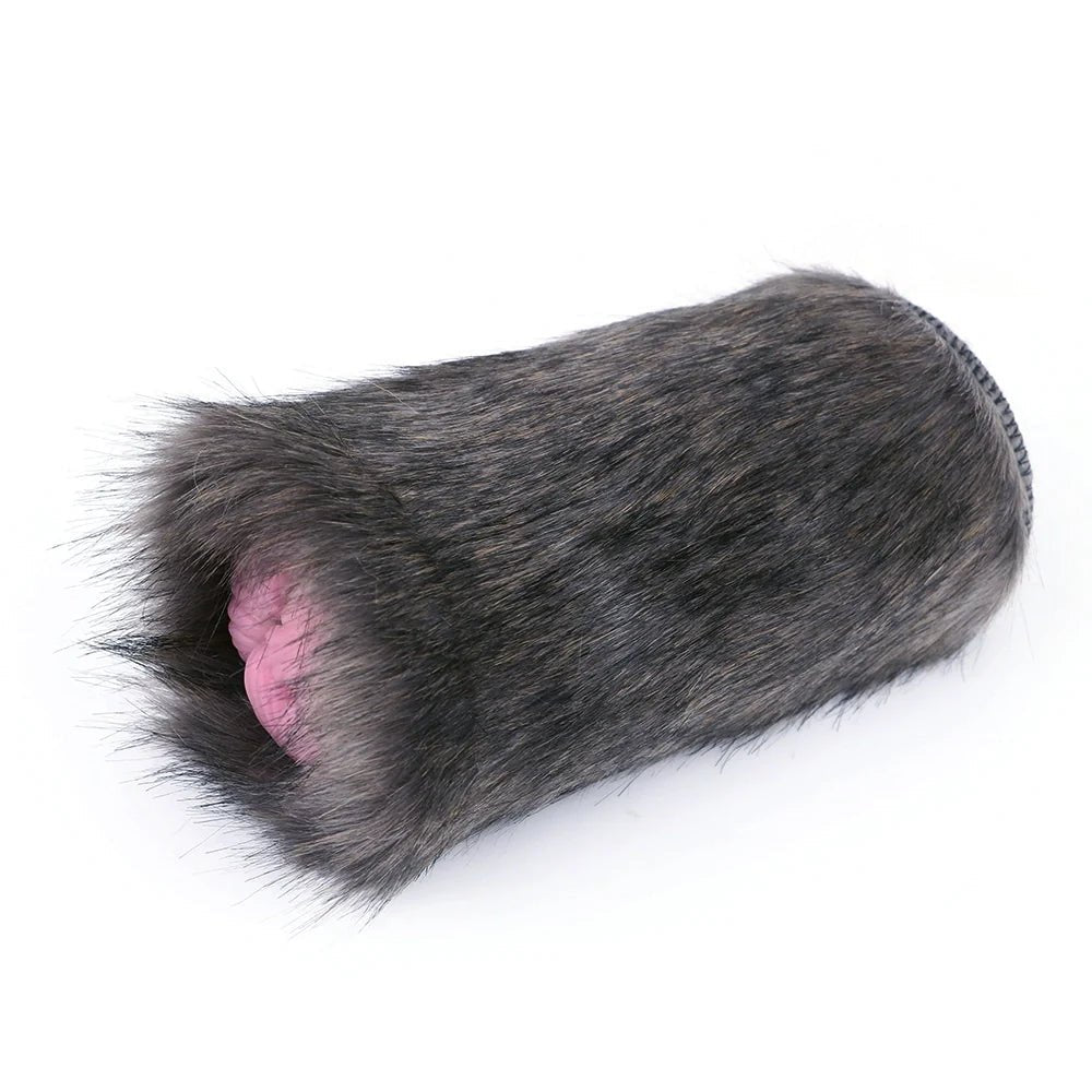 Dark brown furry ribbed male masturbator, photo 6