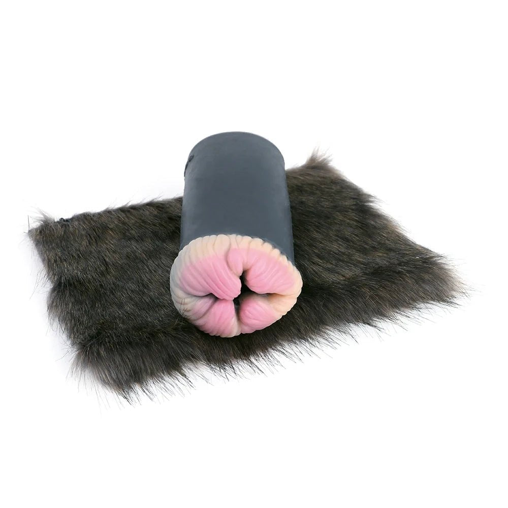 Dark brown furry ribbed male masturbator, photo 7