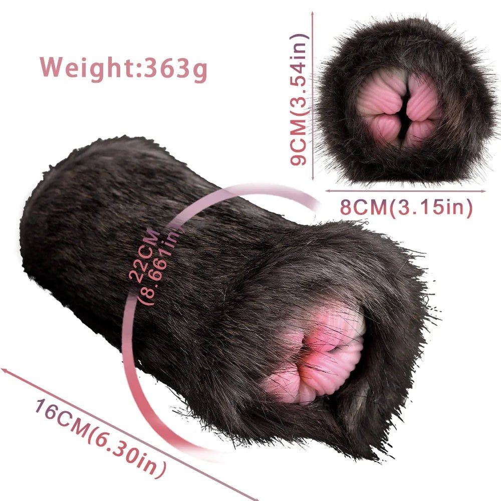 Dark brown furry ribbed male masturbator, photo 9