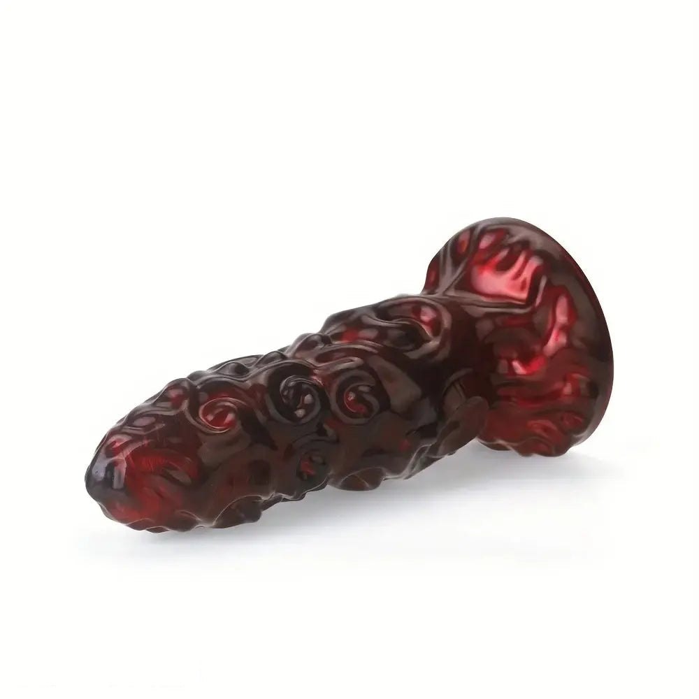 Dark red ornate fantasy dildo, photo 8