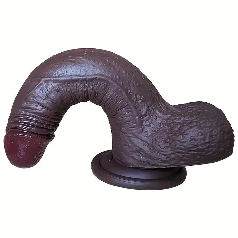 Coffee-toned realistic anal dildo, photo 4