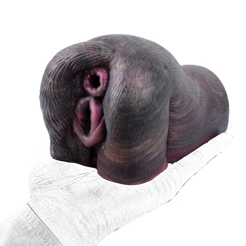 Dark near-black dual channel masturbator, photo 9