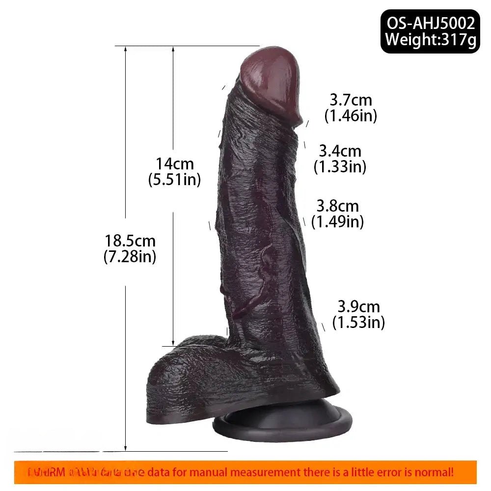 Dark tone silicone suction cup dildo, photo 4