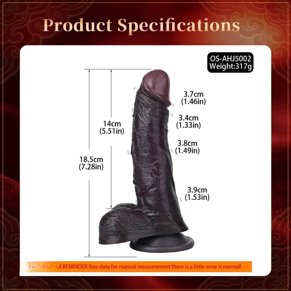 Dark tone silicone suction cup dildo, photo 7