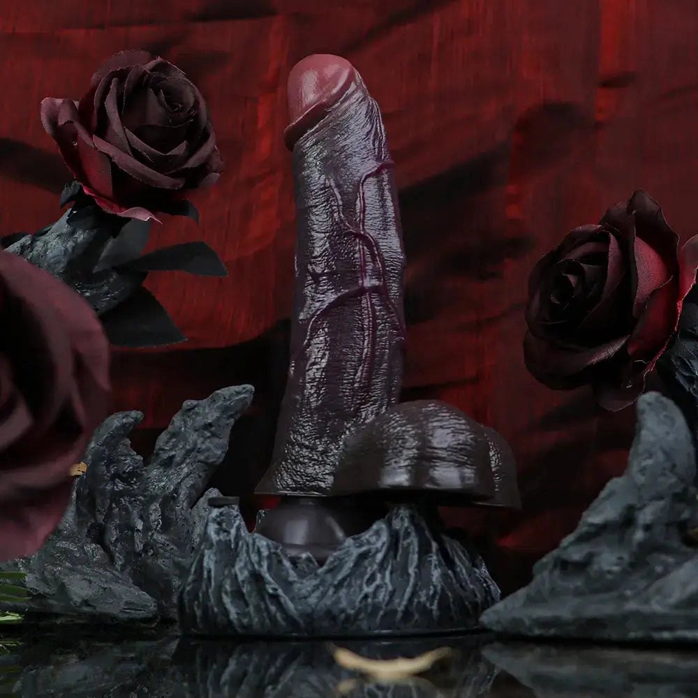 Dark tone silicone suction cup dildo, photo 8
