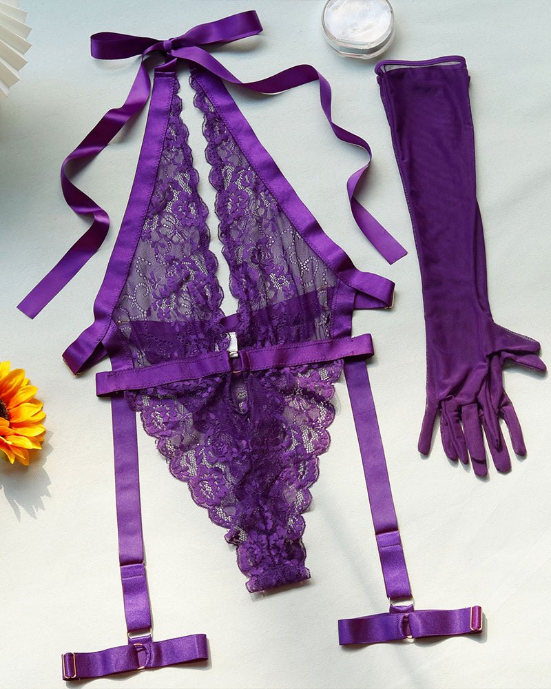 Deep v lace halter bodysuit, photo 7