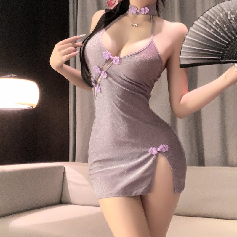 Deep v slant cardigan cheongsam chemise, photo 6