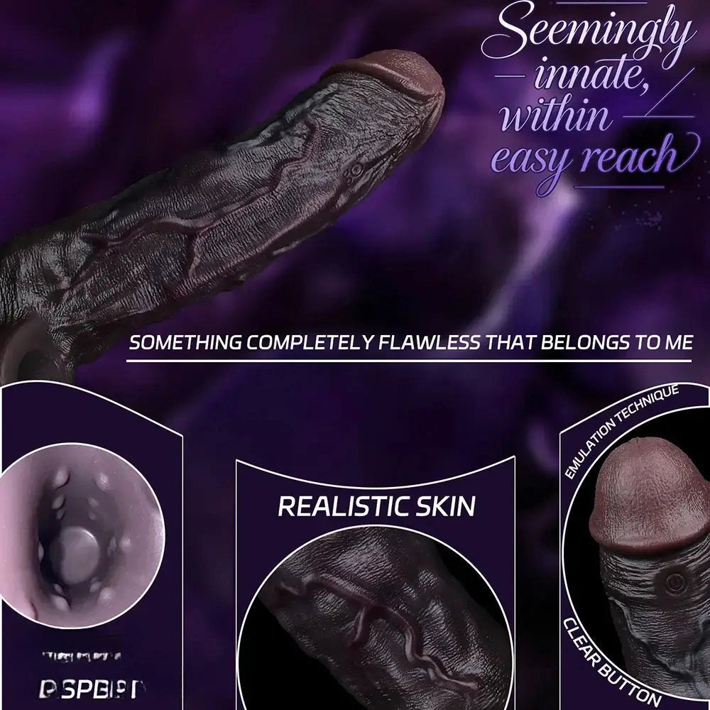 Coffee tone veined realistic silicone dildo, photo 4